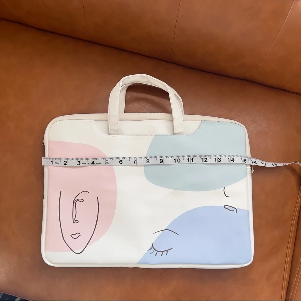 Laptop Carrying Bag Women 11-15.6 inch Laptop Sleeve Creme Multicolor NWOT